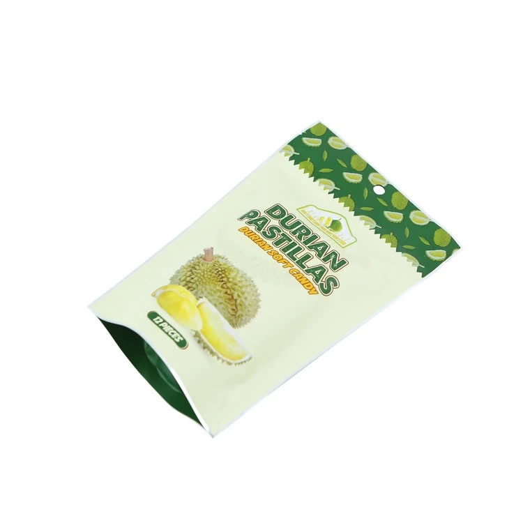 Custom Stand-Up Zipper Pouch For Durian Freeze-Dried Snacks factory