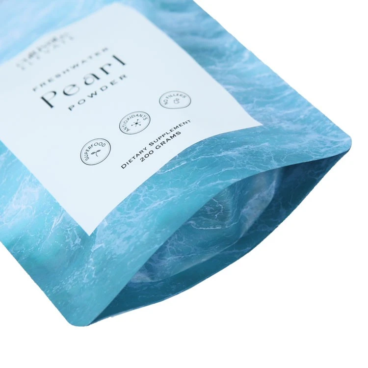 Custom Matte Aluminum Foil Stand-Up Zipper Pouch For Pearl Powder price